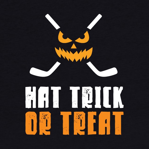 Hat Trick or Treat Hockey Halloween by PodDesignShop